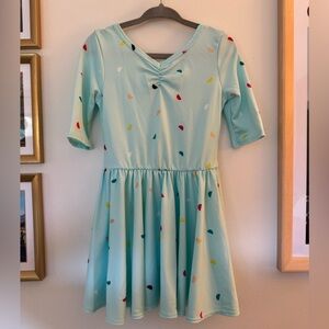 dot dot smile toddler dress blue with shapes 2T